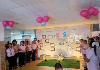 Minsa continúa con las  actividades de la campaña de la cinta rosada y celeste en el Centro de Salud de Nuevo Veranillo